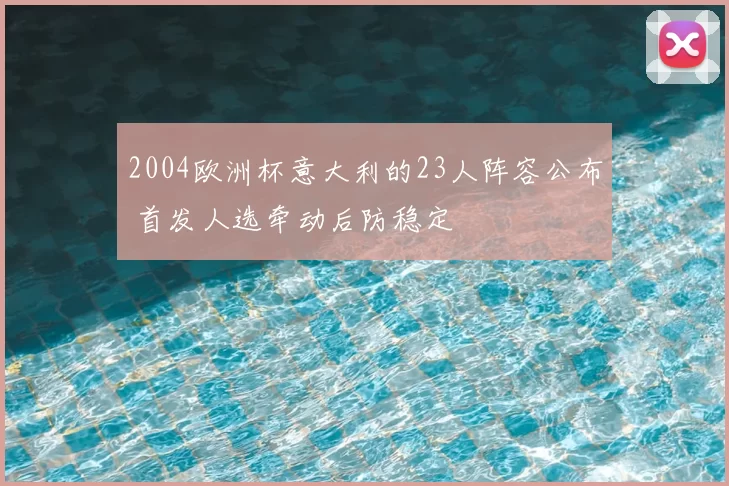 2004欧洲杯意大利的23人阵容公布 首发人选牵动后防稳定